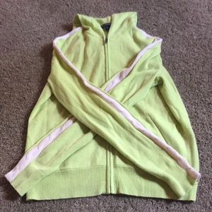 Light green zip up cashmere sweater